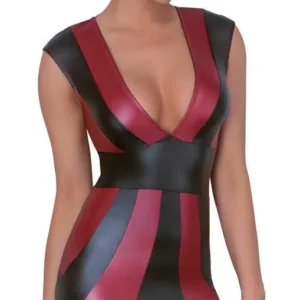 Cottelli PARTY Red/Black S — Short Striped Dress
