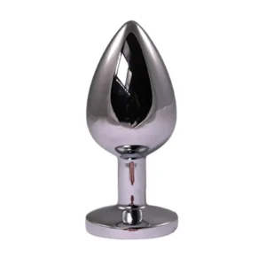 Fantasy Small Silver Butt Plug with Red Crystal