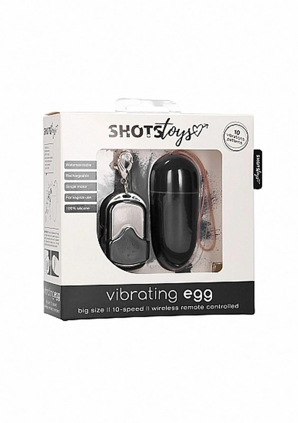 10 Speed Remote Vibrating Egg - Big - Black - Image 2