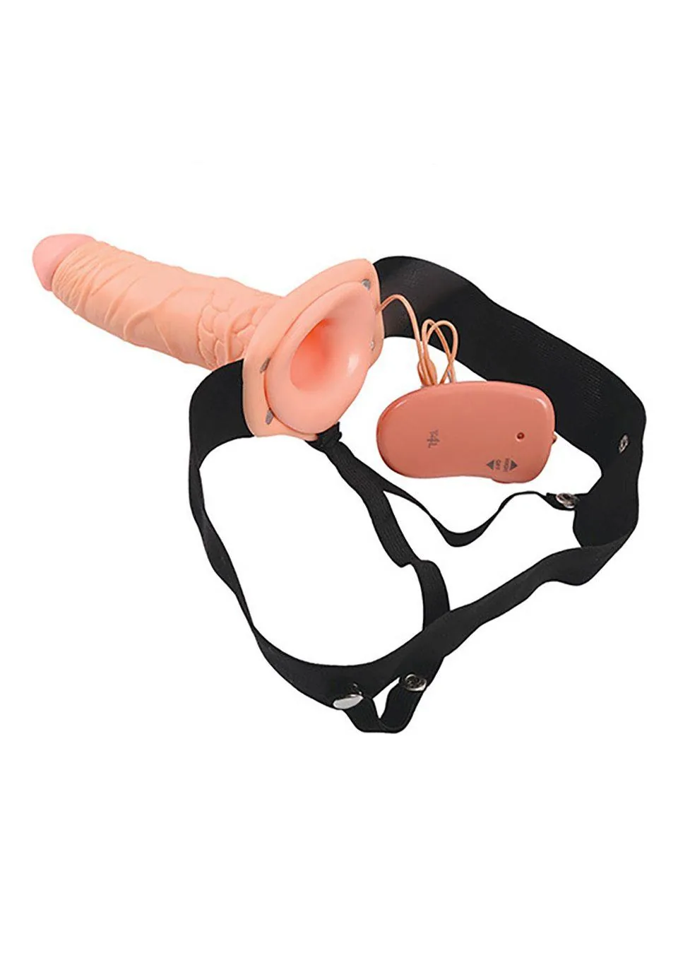 Real Rapture CAVO REAL RAPTURE 8 FLESH Vibrating Strap-On Dildo