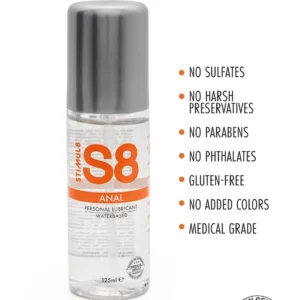 Stimul8 S8 Waterbase Anal Original — Water-Based Anal Lubricant, 125 ml