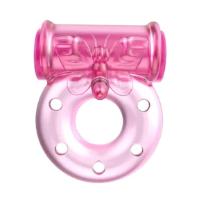 Baile Vibrating Butterfly — vibrating cock ring with condom, pink