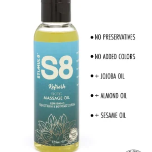 Stimul8 S8 Massage Oil French Plum & Egyptian Cotton, 125 ml