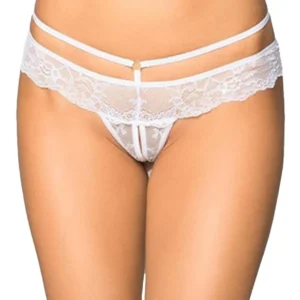 SoftLine Collection 2475 — White Lace Thong, Size S/M