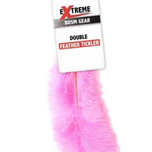 Hidden Desire Double Feather Tickler Pink — Pink Tickler with Two Feathers