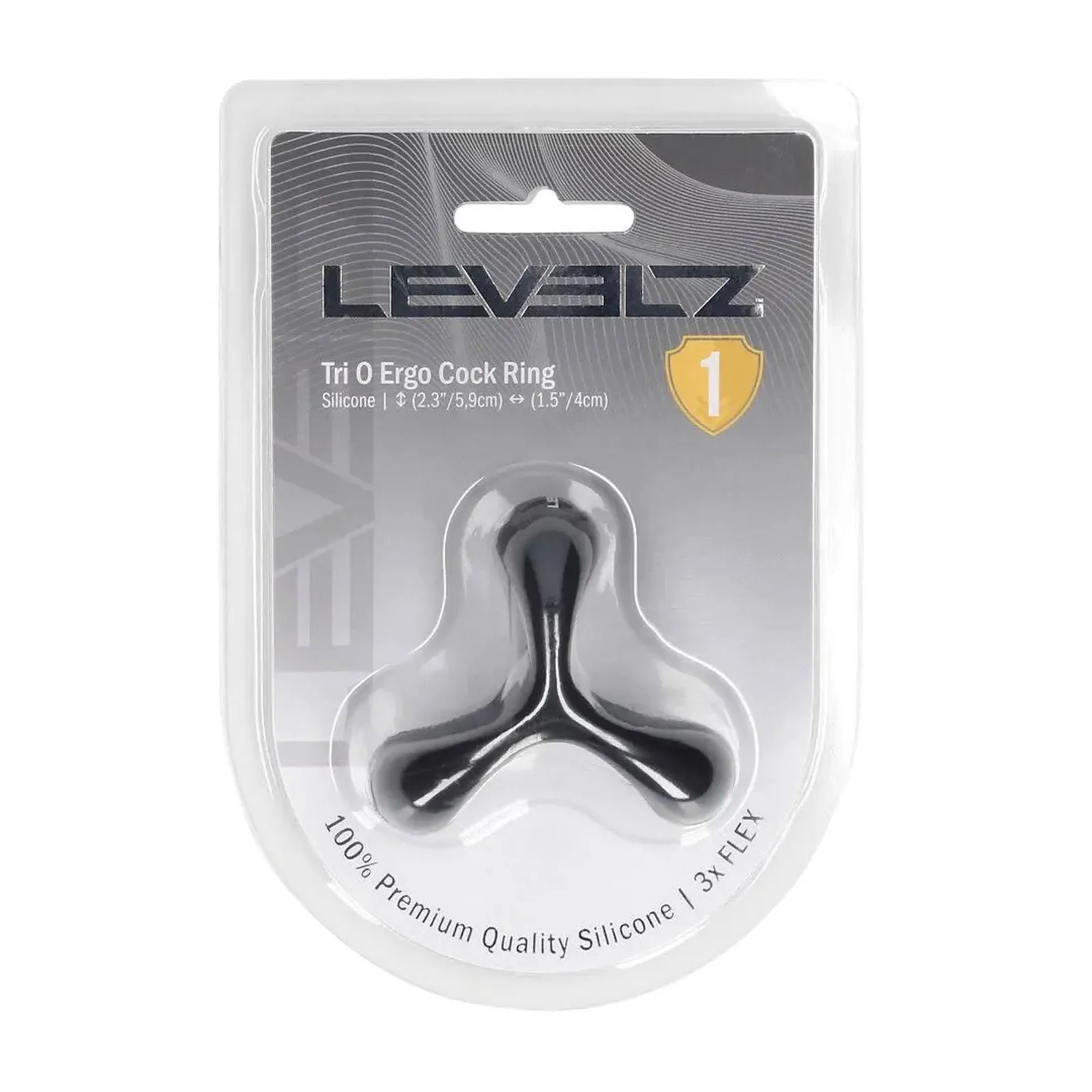 Tri-O Ergo Silicone Cock Ring - Black - Image 2