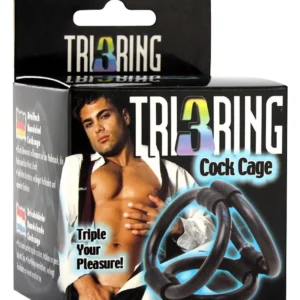 Tri Ring Cock Cage Black