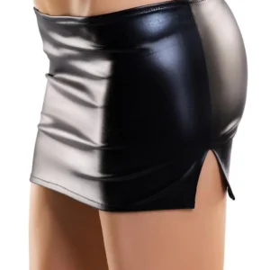 Glossy Shiny Wetlook Skirt CAMREN - Black XL