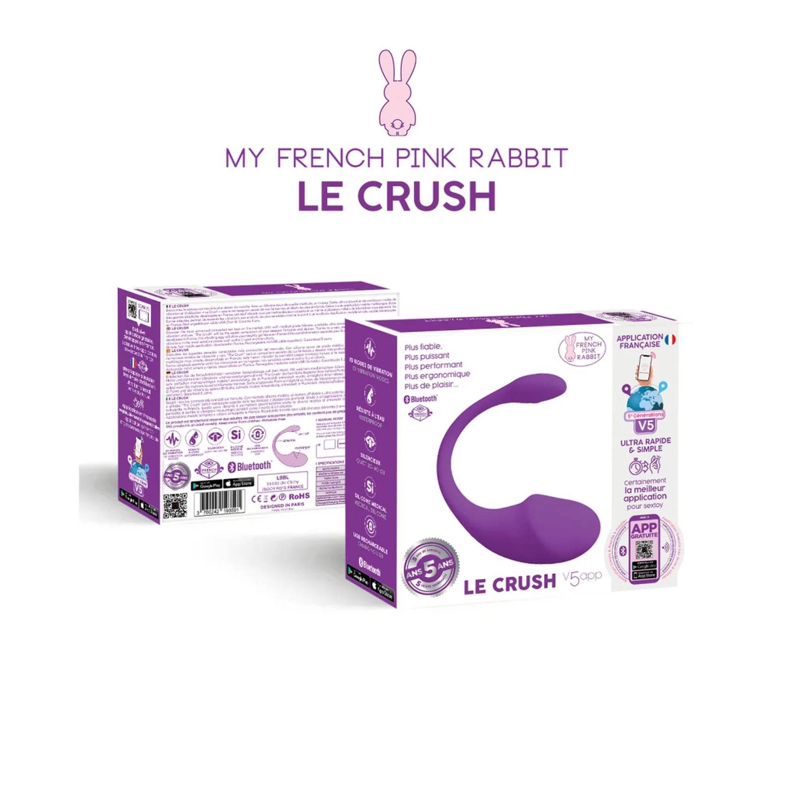 Clara Morgane Le Crush Violet — App-Controlled Vibrating Egg