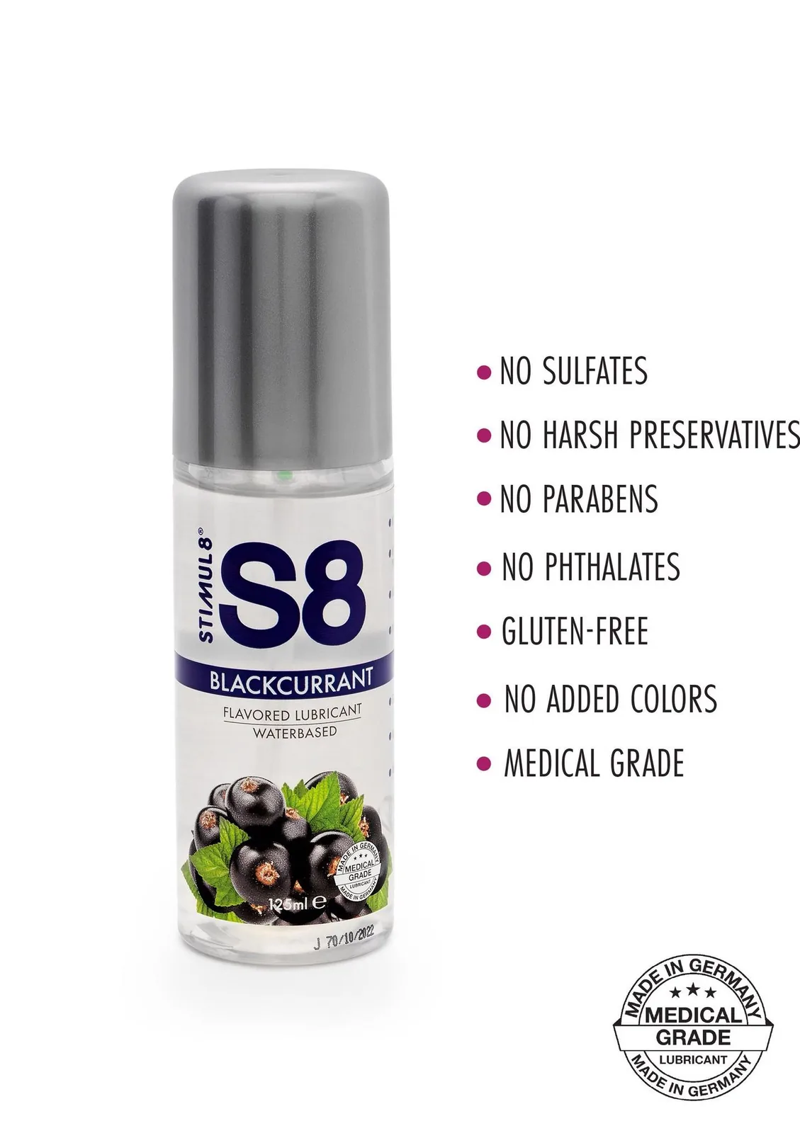 S8 WB Flavored Lube 125ml Blackcurrant - Image 2
