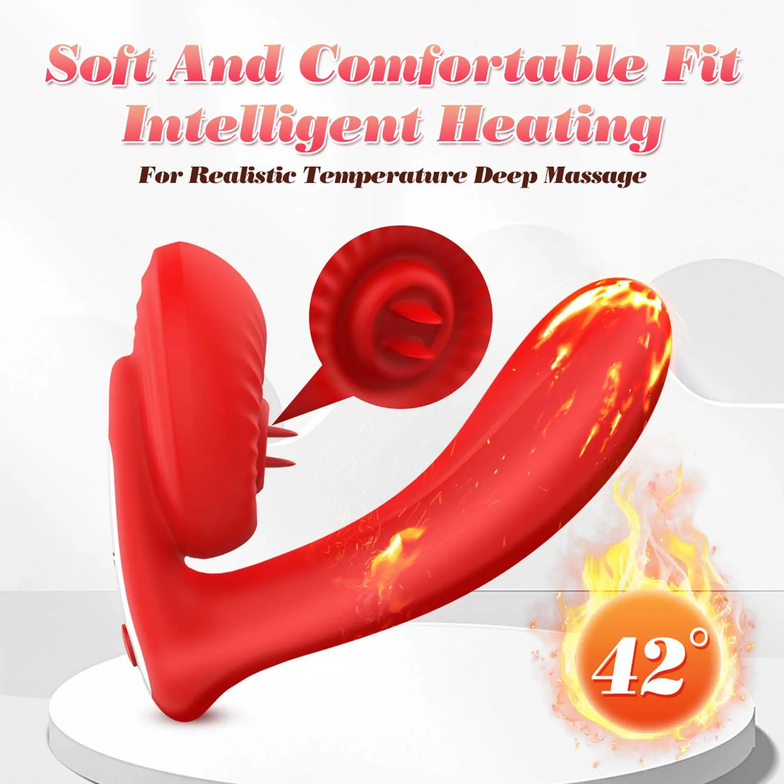 Silicone vibrator 10 vibration modes, Licking, Heating + APP control - Image 4