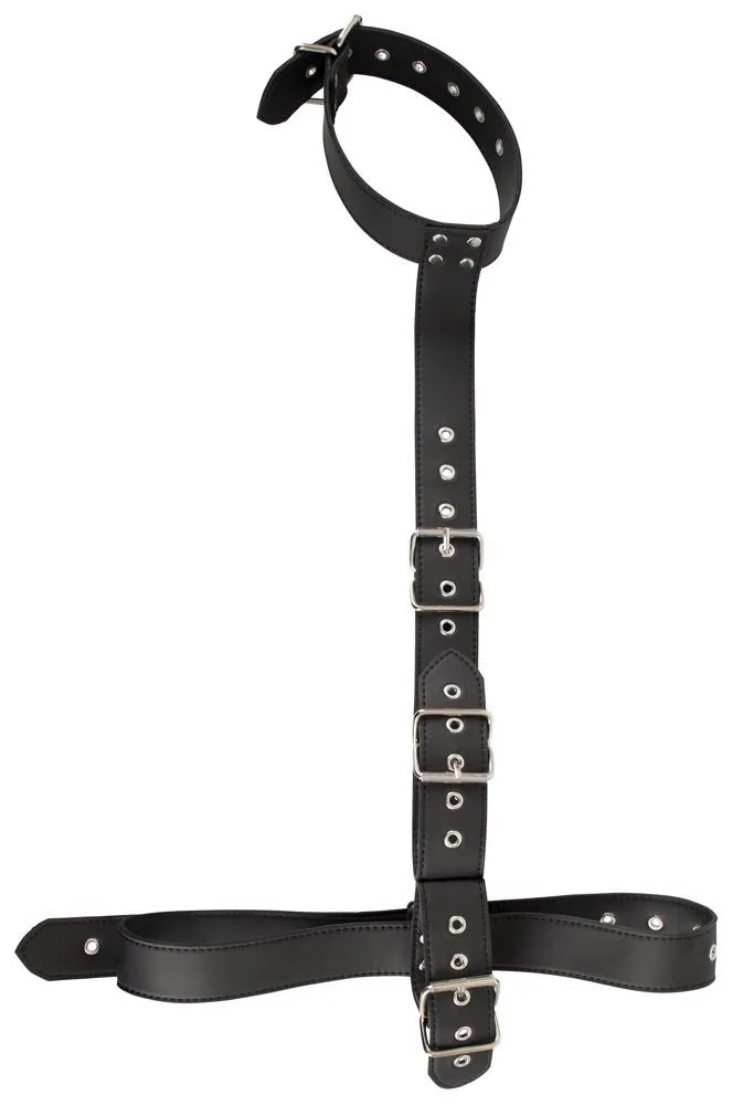 Vegan Fetish Neck-Wrist Restraint — Vegan Bondage Restraint Set for Neck, Wrists and Waist