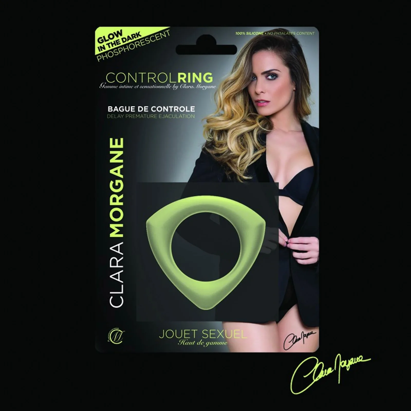Clara Morgane Phosphorescent Control Ring — Glow-in-the-Dark Erection Ring