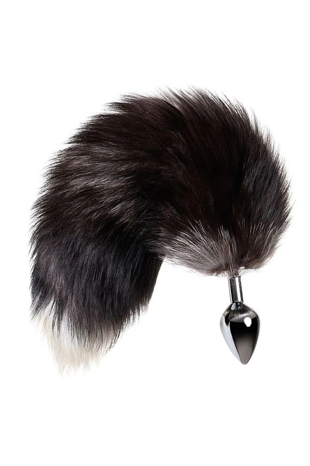 Silver anal plug with a fox tail - Image 3