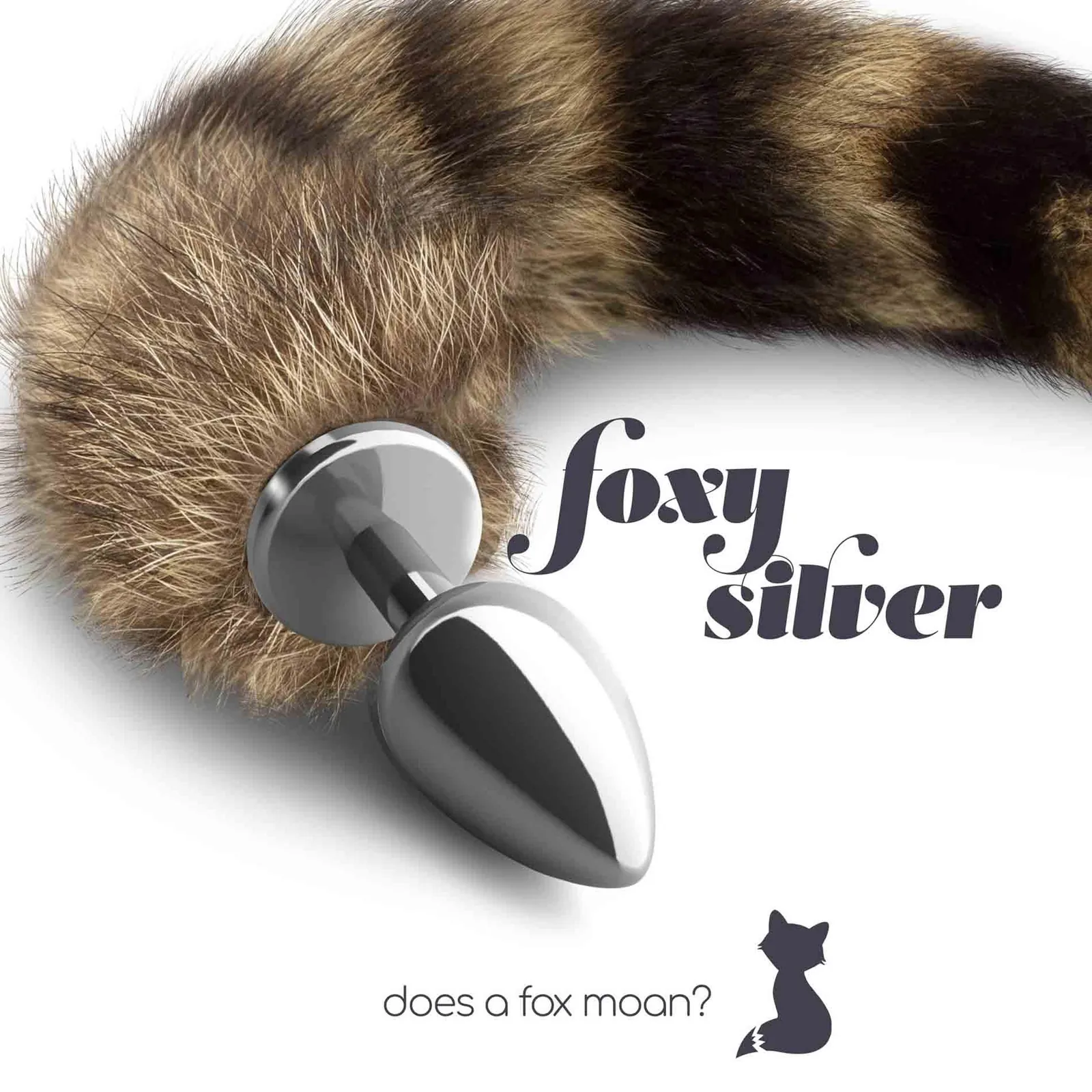 Foxy Silver Metal Anal Plug with Tail Crushious - Image 3