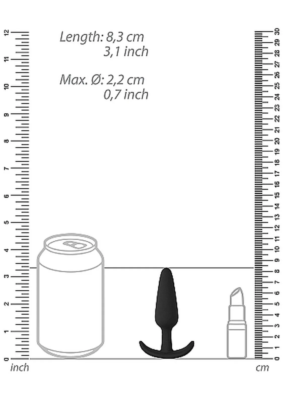 ShotsToys Slim Butt Plug — Black Anal Plug