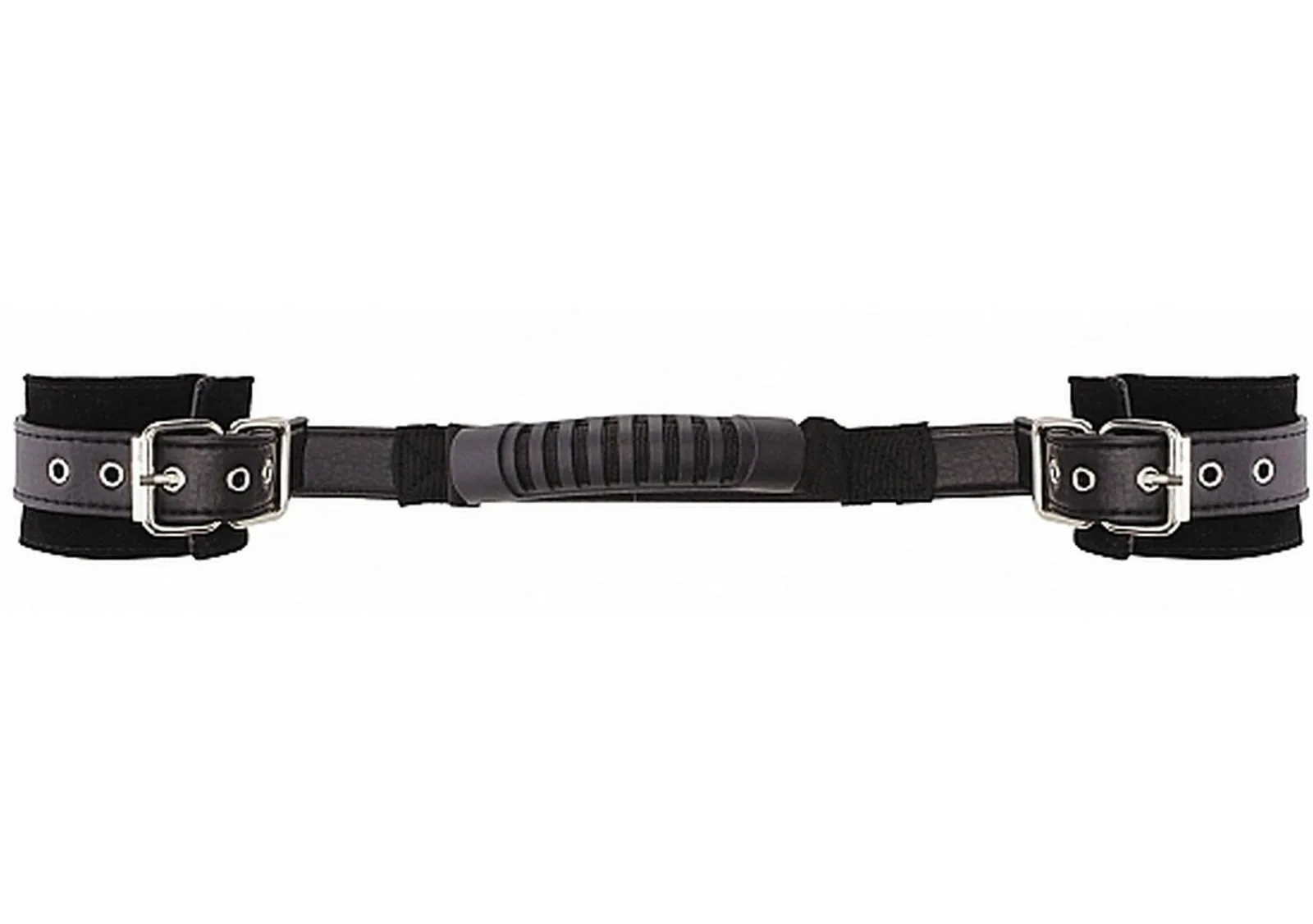 Adjustable Leather Handcuffs - Black - Image 3
