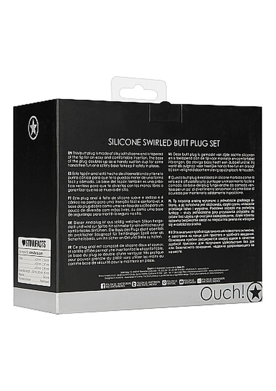 Swirled Butt Plug Set - Black - Image 3