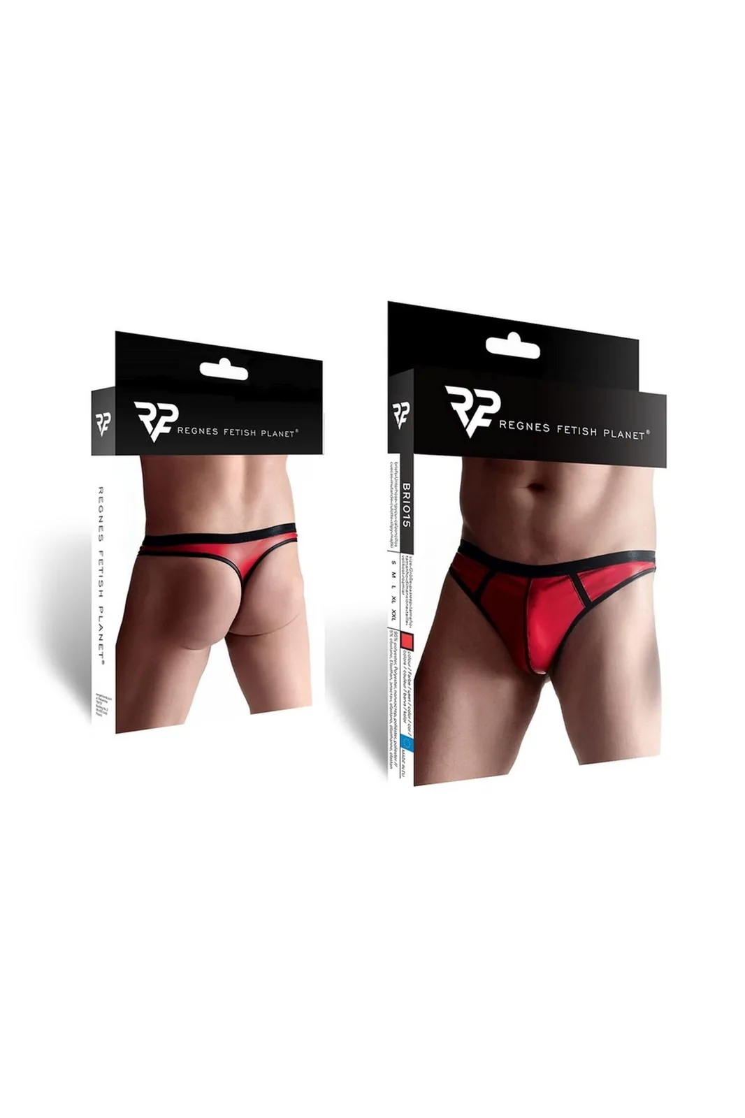 Regnes Fetish Planet Men's Thong with Decorative Front Panel, Size S