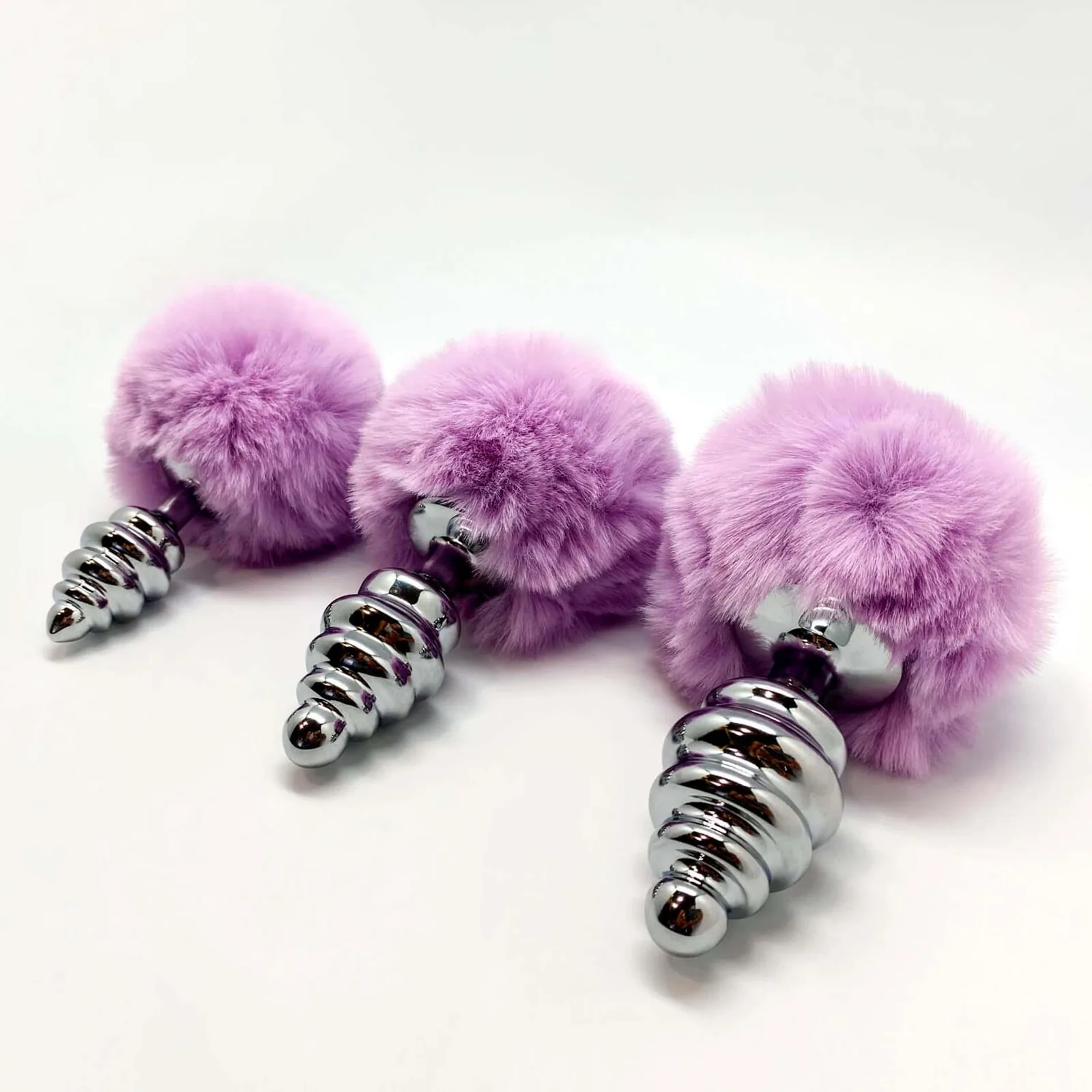 Alive Metal Fluffy Twisted Anal Plug S with Tail