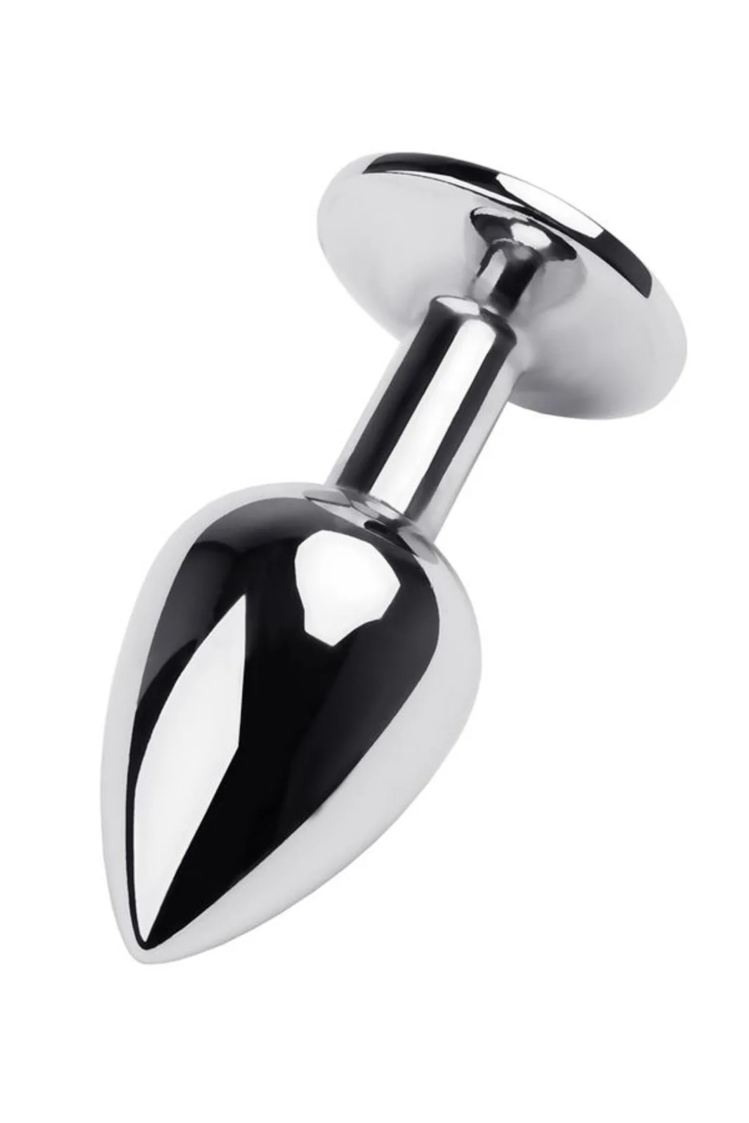 Silver Anal Plug TOYFA Metal with a Red Gem - Image 3