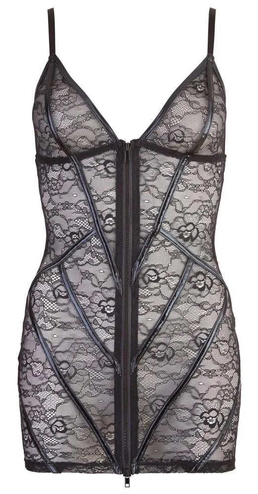 Cottelli LINGERIE Lace Dress XL Wet-Look Straps - Image 4