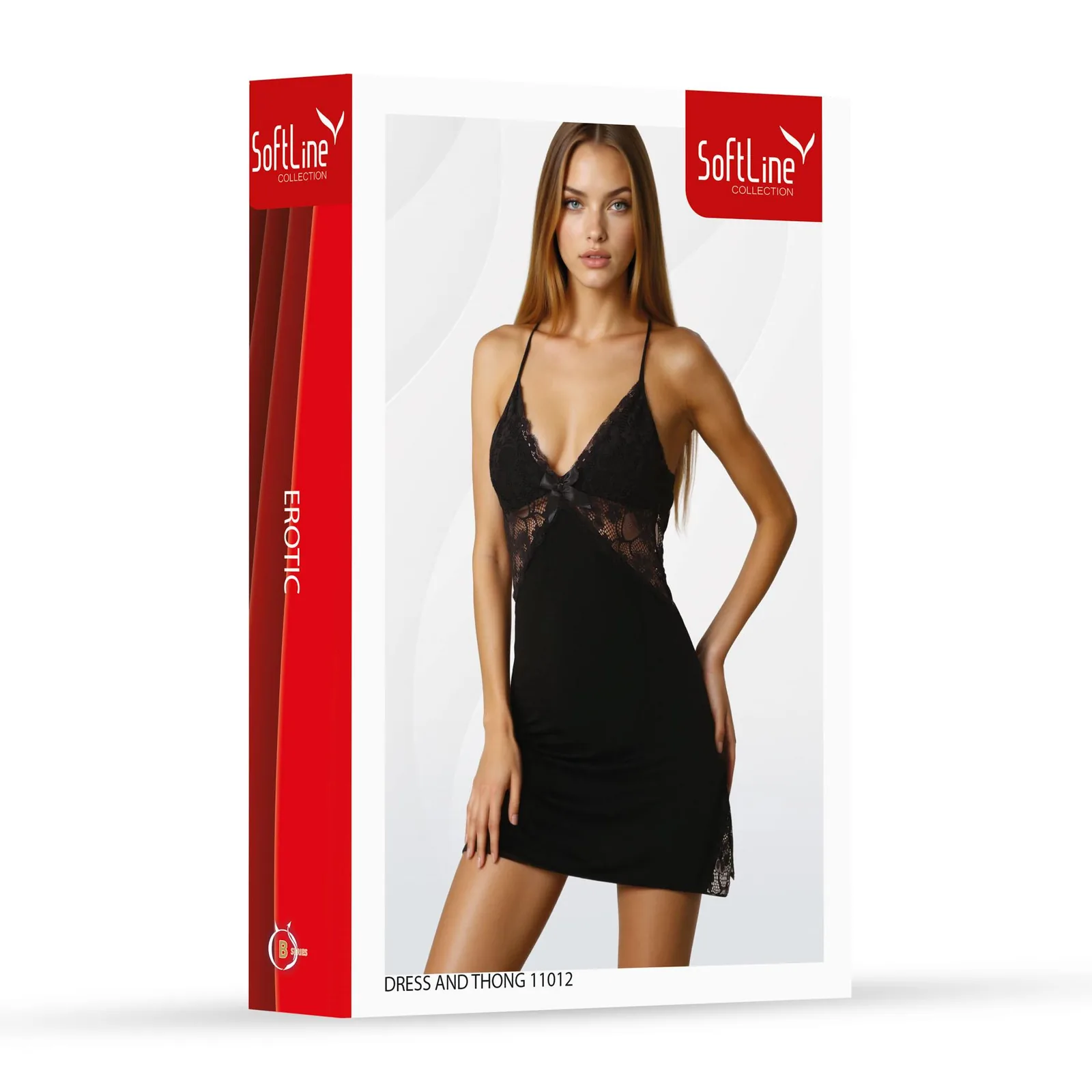 Dress and Thong Set 11012 Black L - Image 4