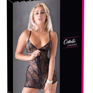 Cottelli LINGERIE Lace Dress S Wet-Look Straps