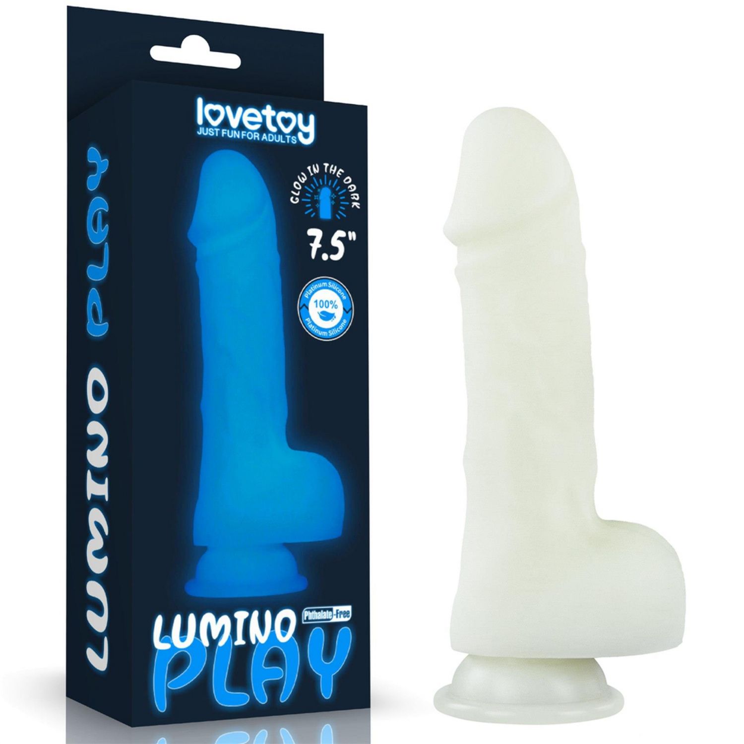 Lovetoy Lumino Play Dildo with Rounded Tip and Glow-in-the-Dark Effect