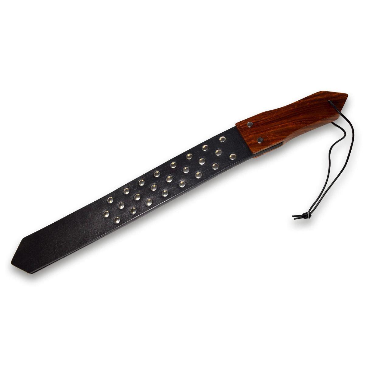 Prowler RED — Leather and Wood Paddle with Rivets