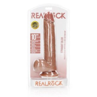 Straight Realistic Dildo Balls Suction Cup - 10/ 25.5 cm