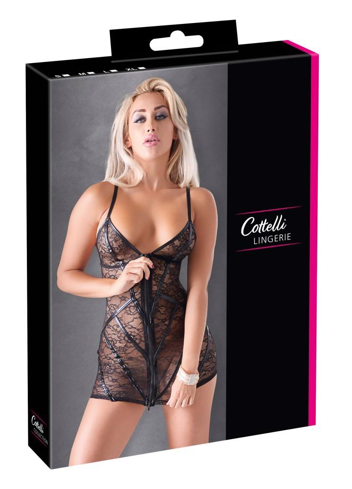 Cottelli LINGERIE Lace Dress XL Wet-Look Straps