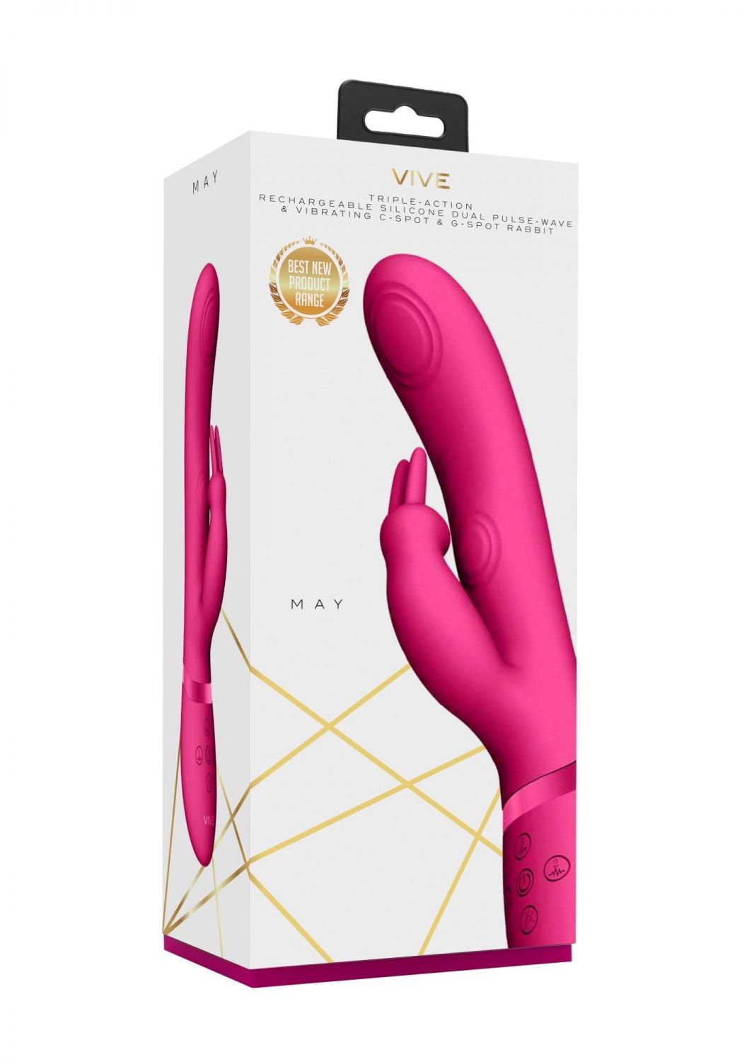 Vive VIVE045 Pulse-Wave Rabbit — G-Spot and Clitoral Vibrator, Pink