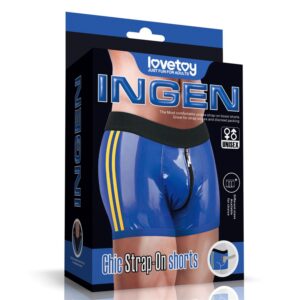 Lovetoy Chic Strap-On Shorts with O-Ring, Blue