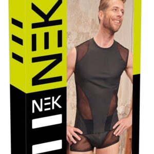 NEK Men's Shirt L Sleeveless Black Mesh Inserts