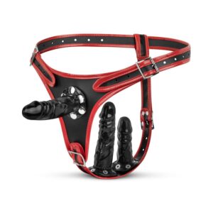 EasyToys Fetish Collection — Triple Strap-On Harness with Three Slots