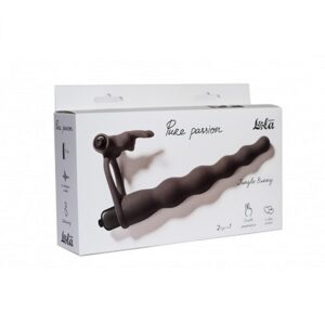 Lola Toys Pure Passion Jungle Bunny — double penetration strap-on with vibrator, black