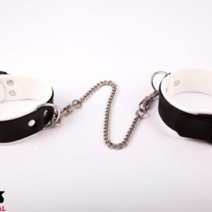 Whips Collection Cuffs — White Leather Ankle Cuffs
