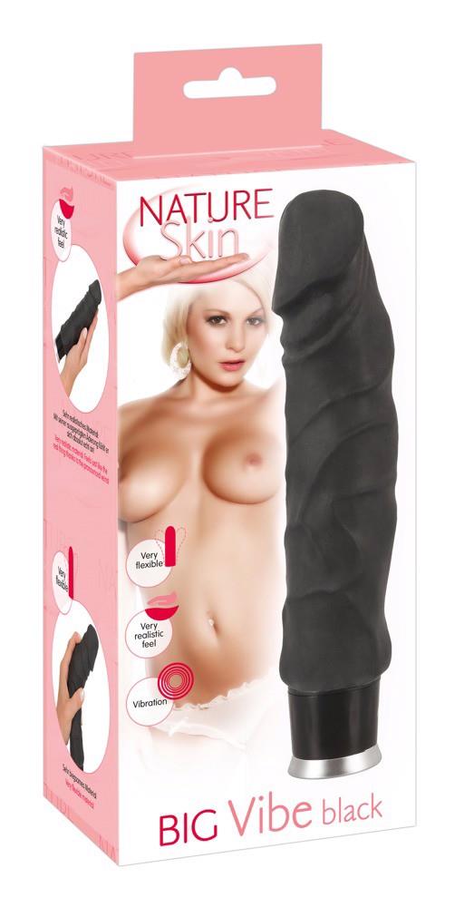 Nature Skin Big Vibe Black — Realistic Flexible Vibrator