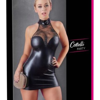 Cottelli PARTY Dress with Lace S Wet Look