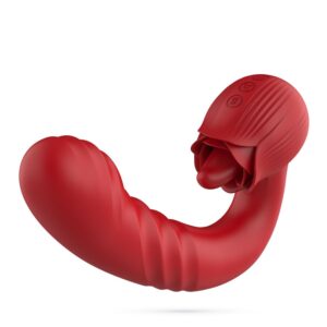 Crushious Osiria Rose — Silicone Vibrator with Petals and Thrusting Motion