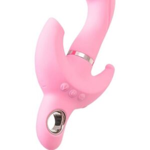 JOS TwistMe Vibrator with Clitoral Stimulator, Silicone, Pink, 19.5 cm