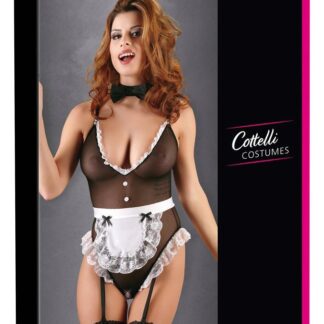 Cottelli COSTUMES Maid Body S Powernet Crotchless Collar Set