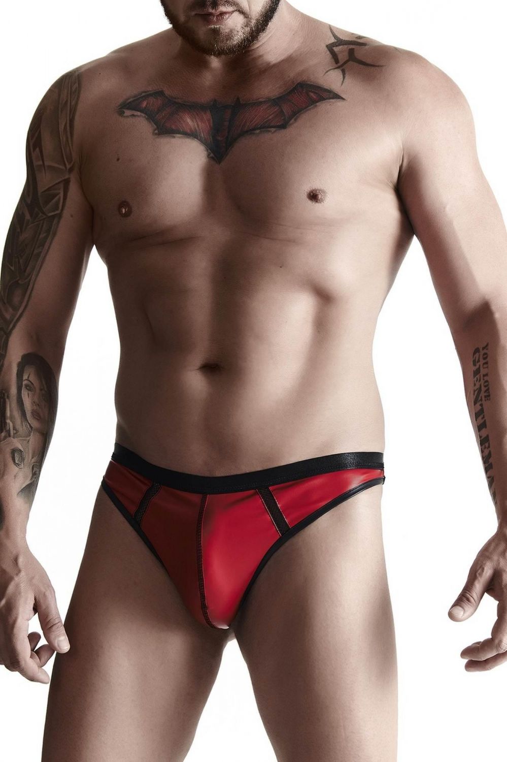 Regnes Fetish Planet Men's Thong with Decorative Front Panel, Size S