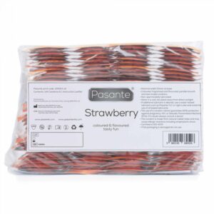 Pasante Strawberry Crush Condoms Bulk Packs 144 pcs
