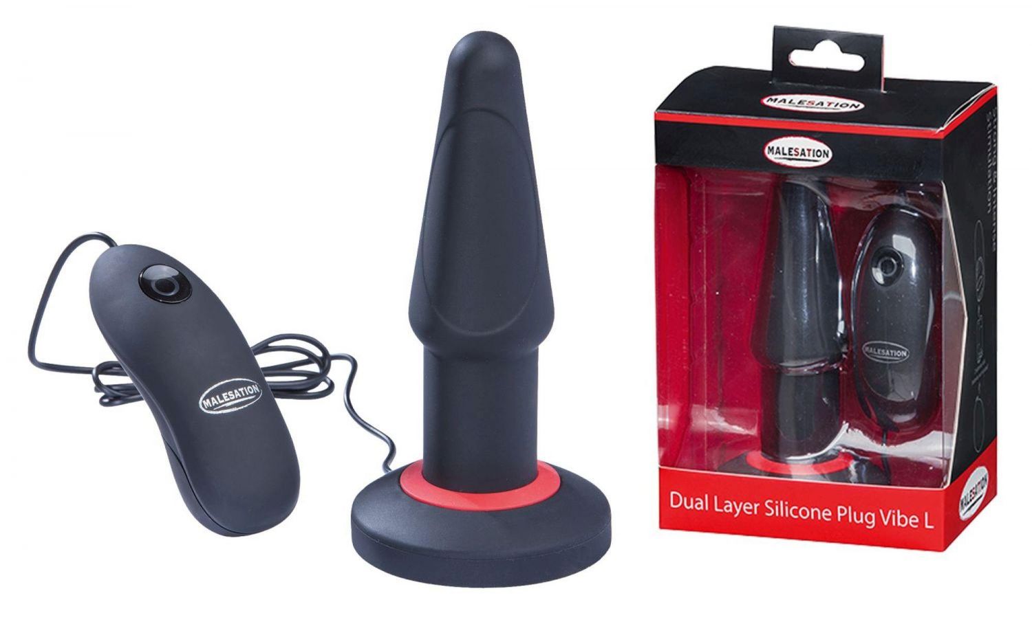 Malesation Dual Layer Silicone Plug Vibe L — vibrating anal plug