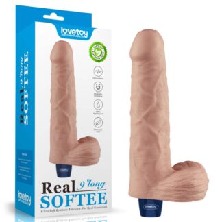 9 REAL SOFTEE Rechargeable TPE Vibrating Dildo(Flesh)