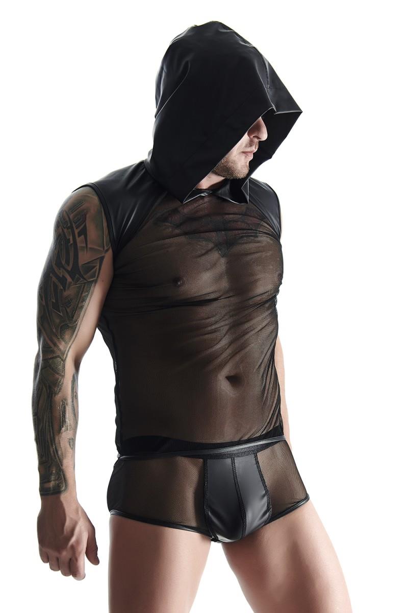 Regnes Fetish Planet Men's Sleeveless Hooded T-Shirt, Size M