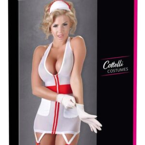 Cottelli COSTUMES Nurse M Full Dress, white/red cross inserts