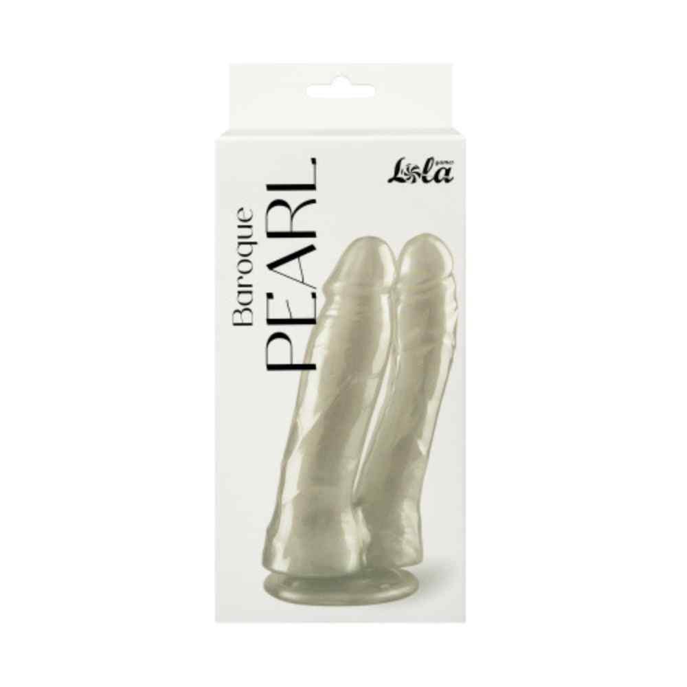 Pearl Baroque Pearl White — Double Dildo with Pearl Finish